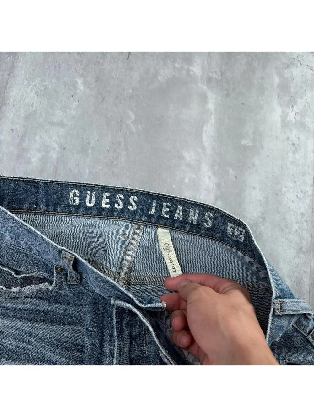 Y2K Blue Guess Grunge Bootcut Distressed Skater Denim Jeans